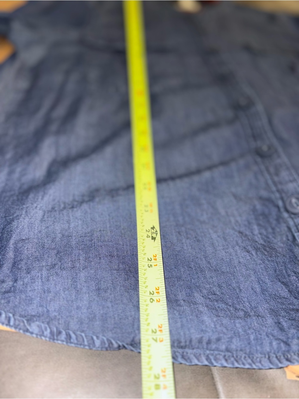 Coastal Classic ANA XXL dark Blue Chambray Utility Shirt Button Front Oversized - Picture 6 of 6